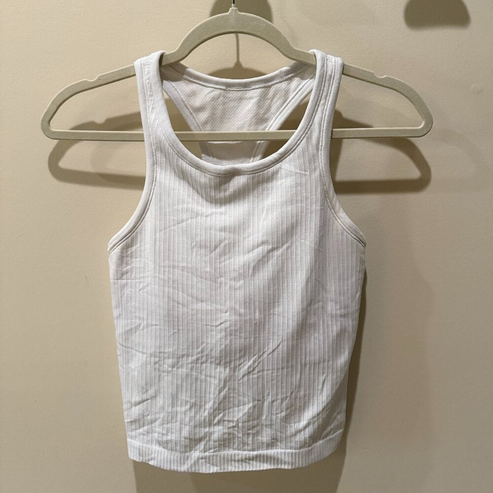 Lululemon Ebb to Street RB Crop Tank in White
